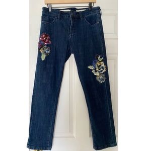 Pilcro and The Letterpress S28 Slim Boyfriend Embellished Denim